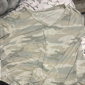 American Eagle Outfitters Camouflage Long Sleeve Top